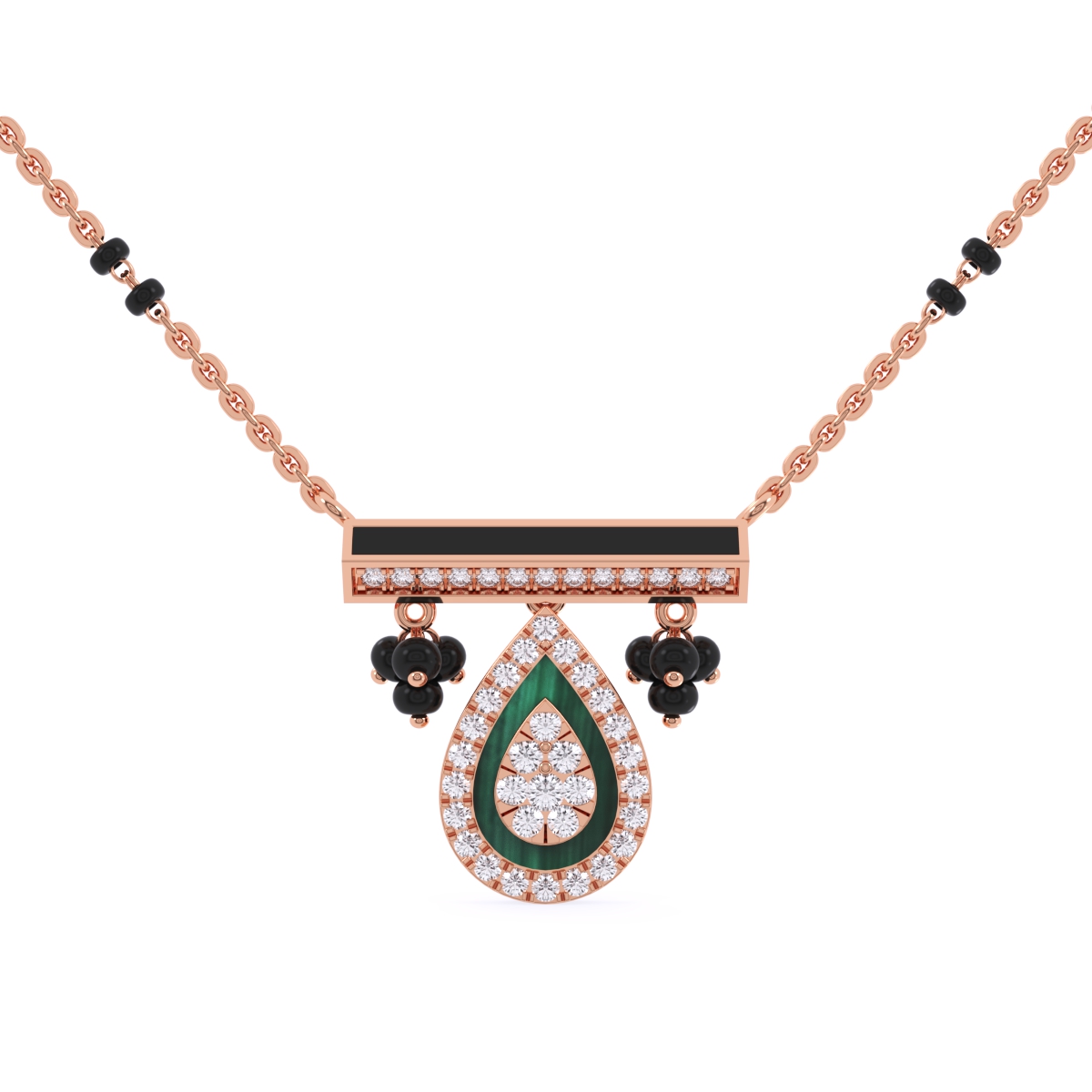 Fancy Pear Halo Diamond Mangalsutra